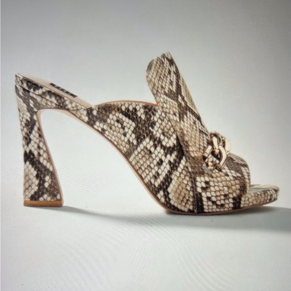 White House, Black market, python, high heel mule shoes